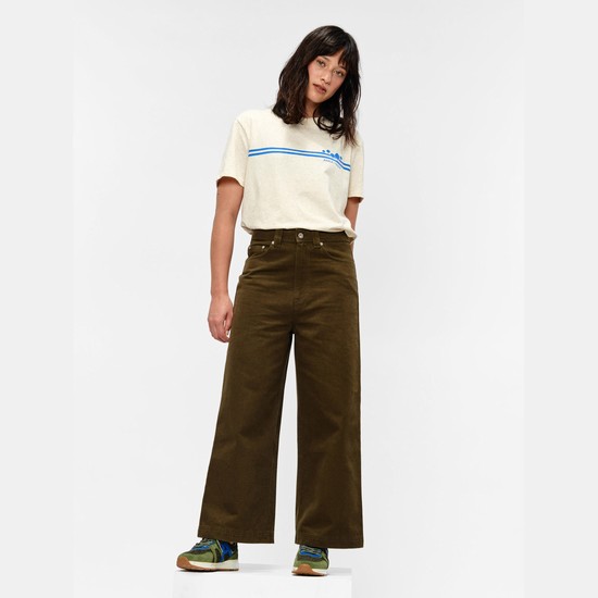 Aigle Wide-leg X Faguo Pants Women Khaki ZA-37452